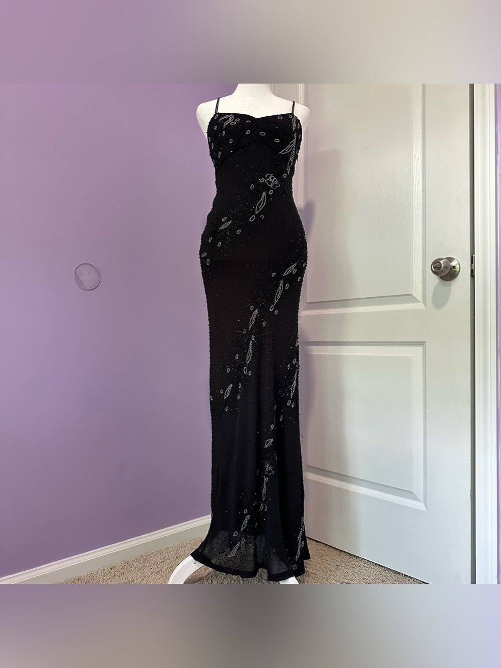 Vintage 80s/90s Silk Beaded Cache Dress